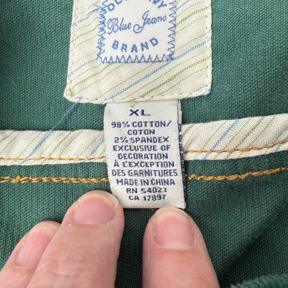 Old Navy Womens VTG Corduroy Trucker Jacket XL Green Stretch Cropped Gorpcore - Picture 3 of 11